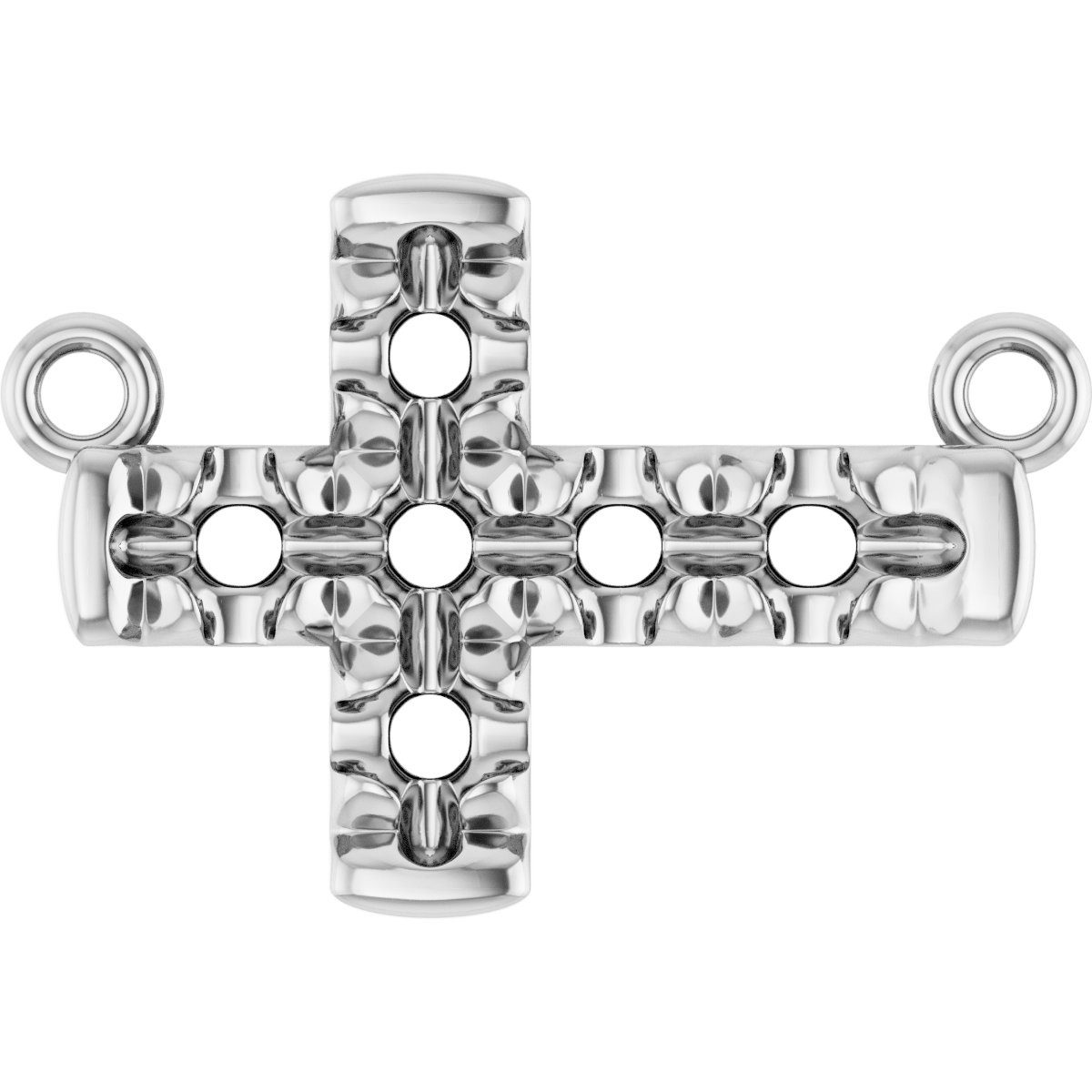 Accented Sideways Cross Necklace Center
