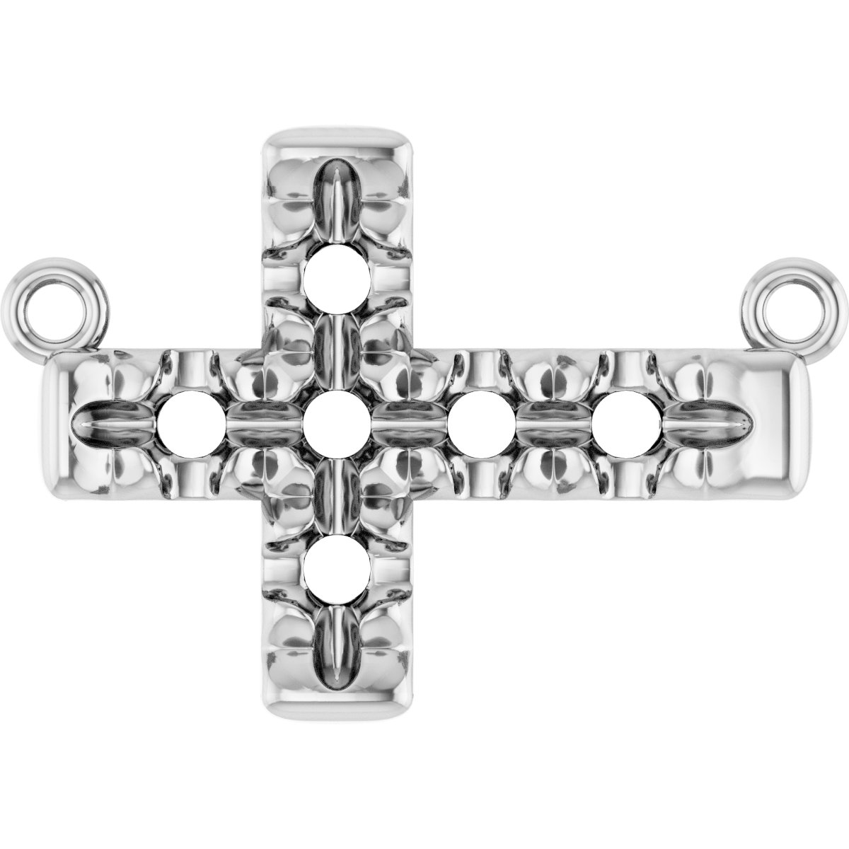 Accented Sideways Cross Necklace Center