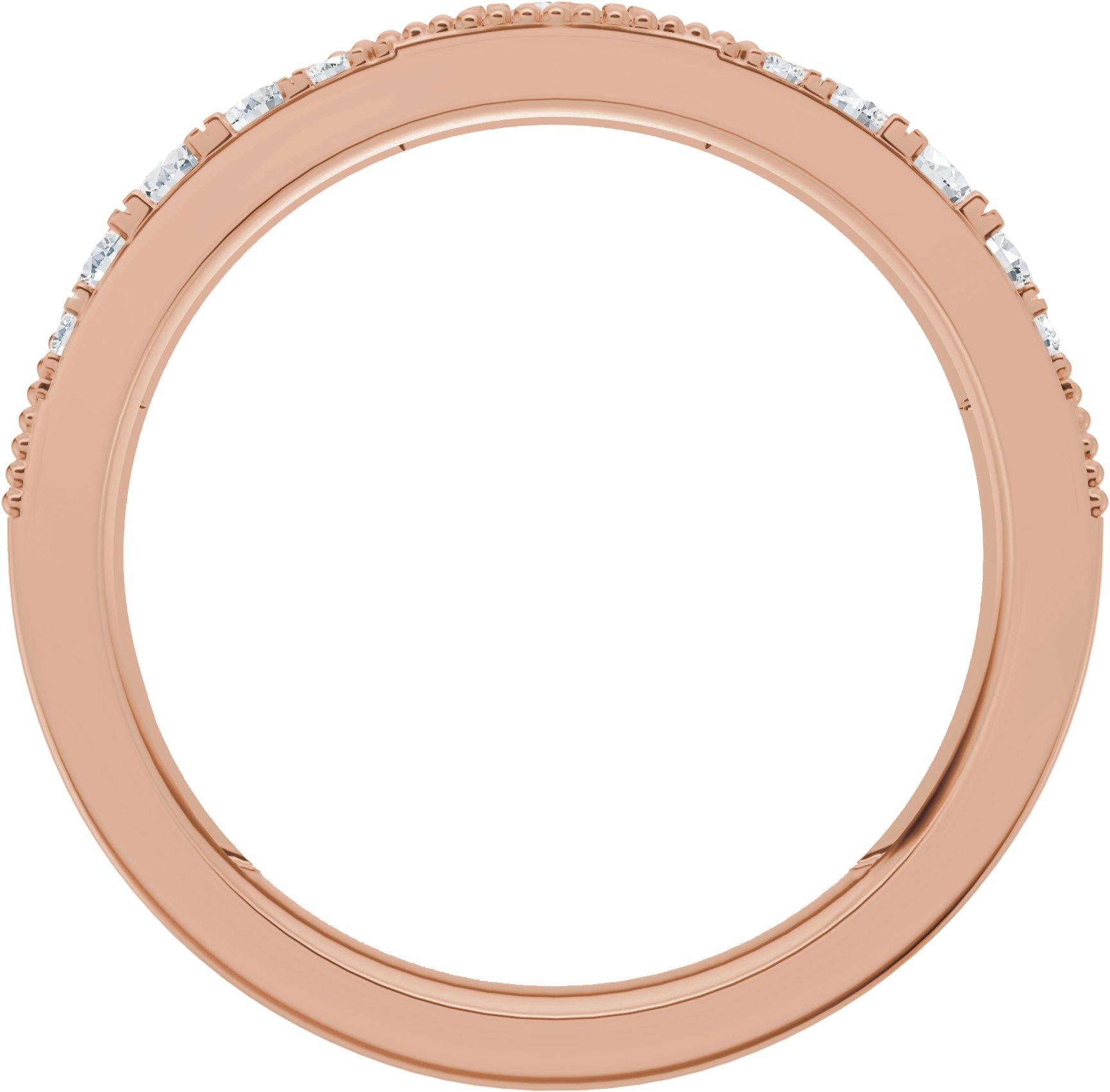 Alternative view of 3/8 CTW Lab-Grown Diamond Anniversary Band – 14K Rose Gold