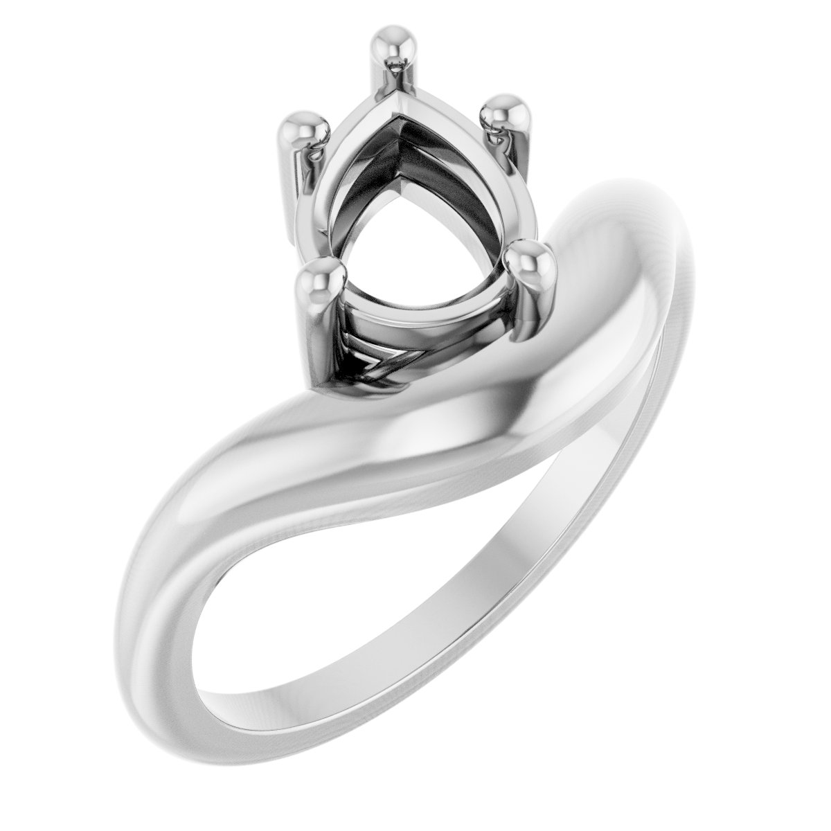 Solitaire Freeform Dome Ring