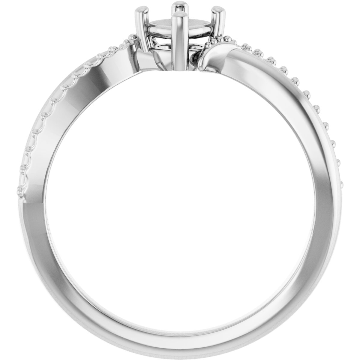 7.5x5.5 mm Emerald Ring Mounting view 2