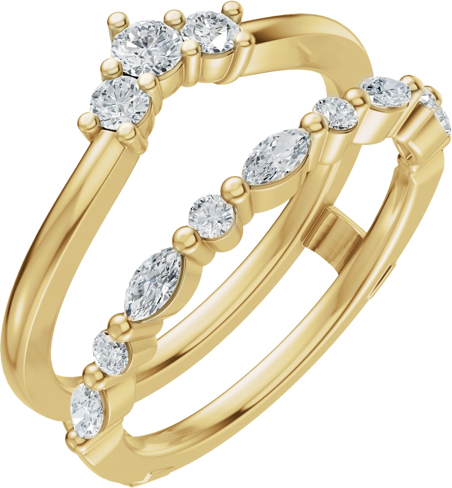 1/2 CTW Natural Diamond Ring Guard – 14K Yellow Gold