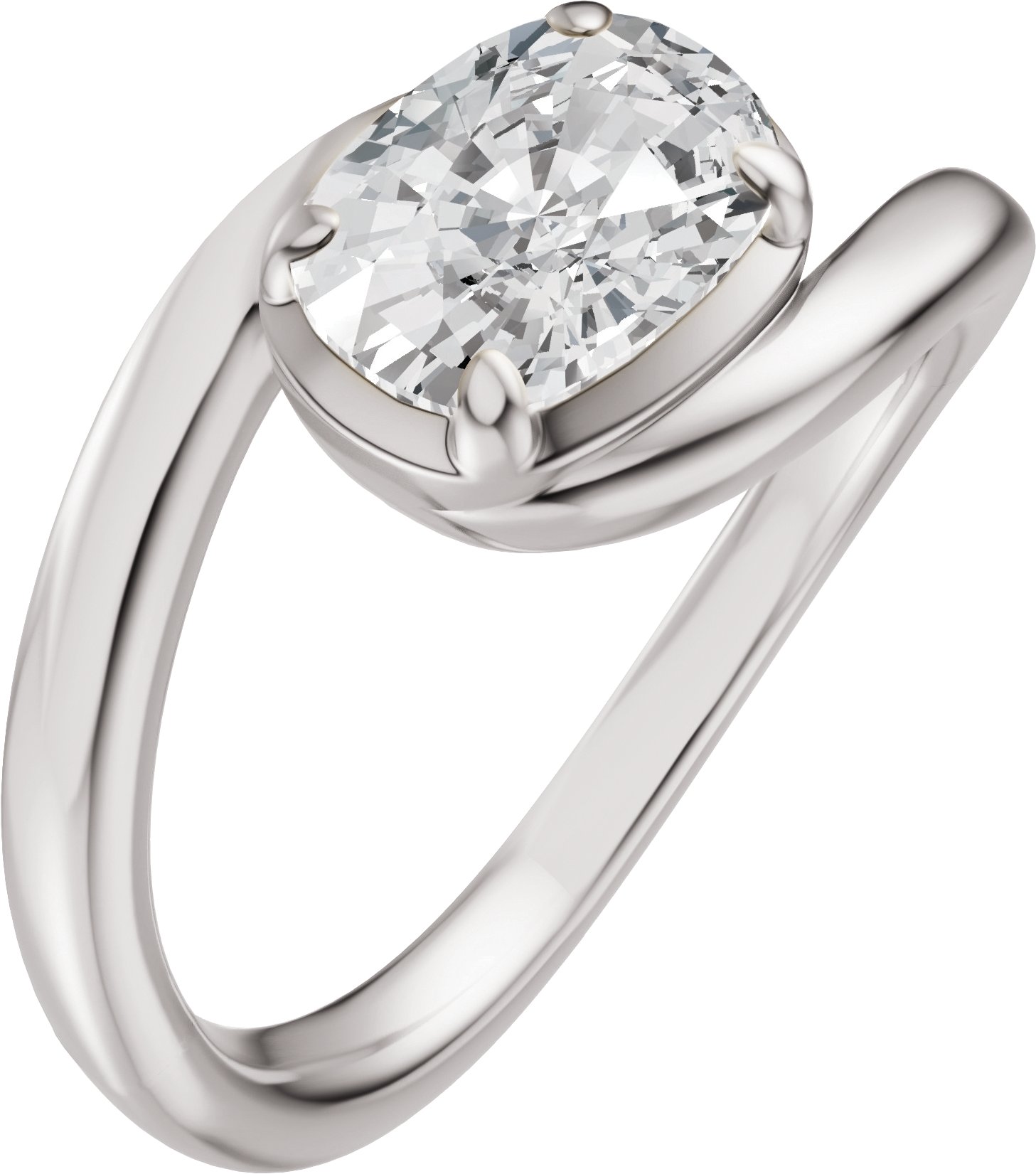 Claw-Prong Solitaire Bypass Engagement Ring or Band