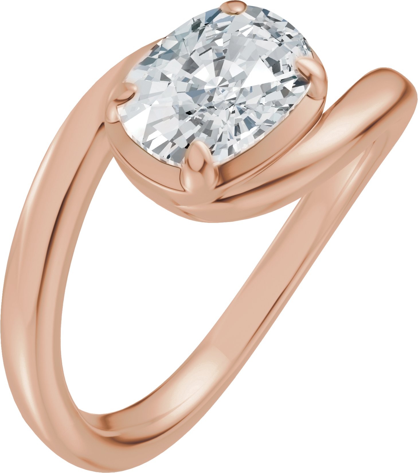 Claw-Prong Solitaire Bypass Engagement Ring or Band