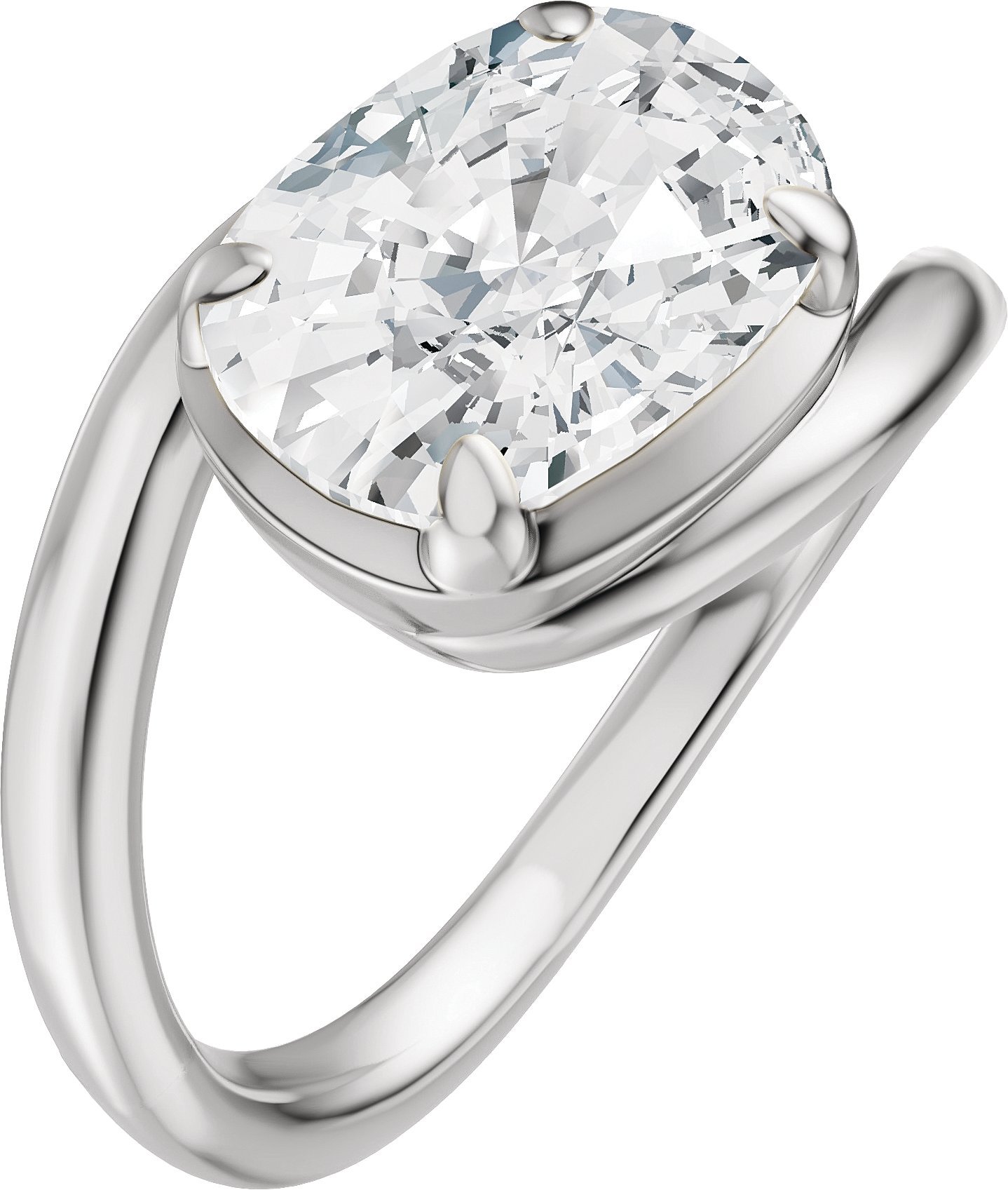 Claw-Prong Solitaire Bypass Engagement Ring or Band