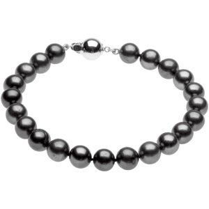 Sterling Silver Cultured Black Freshwater Pearl 7 3/4 Bracelet