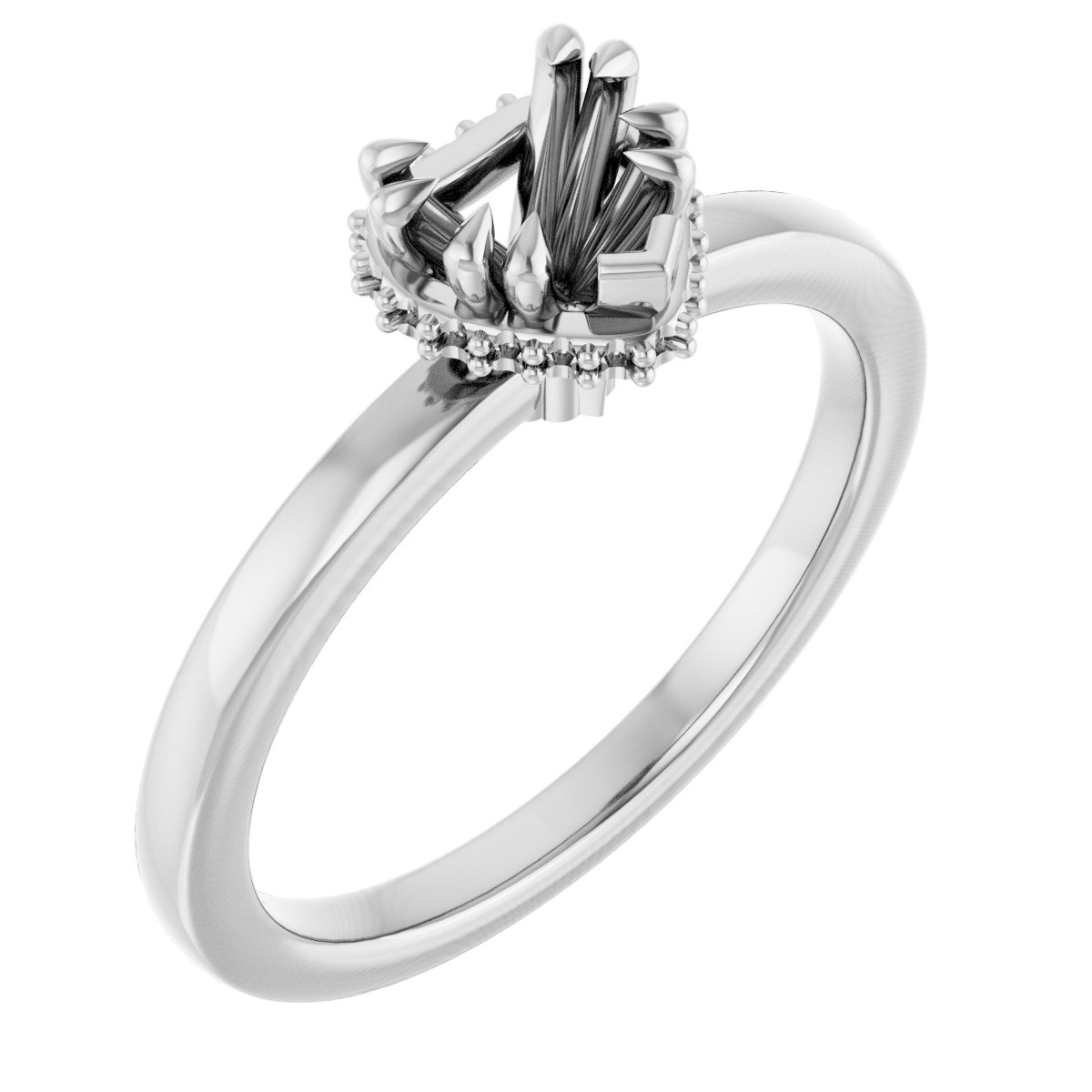Double-Claw Hidden Halo-Style Engagement Ring
