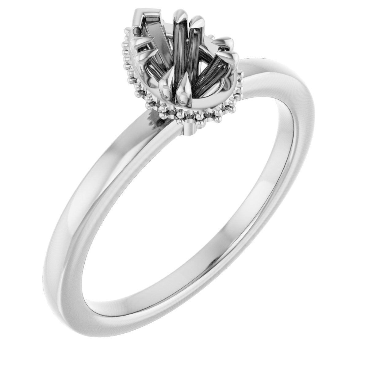 Double-Claw Hidden Halo-Style Engagement Ring