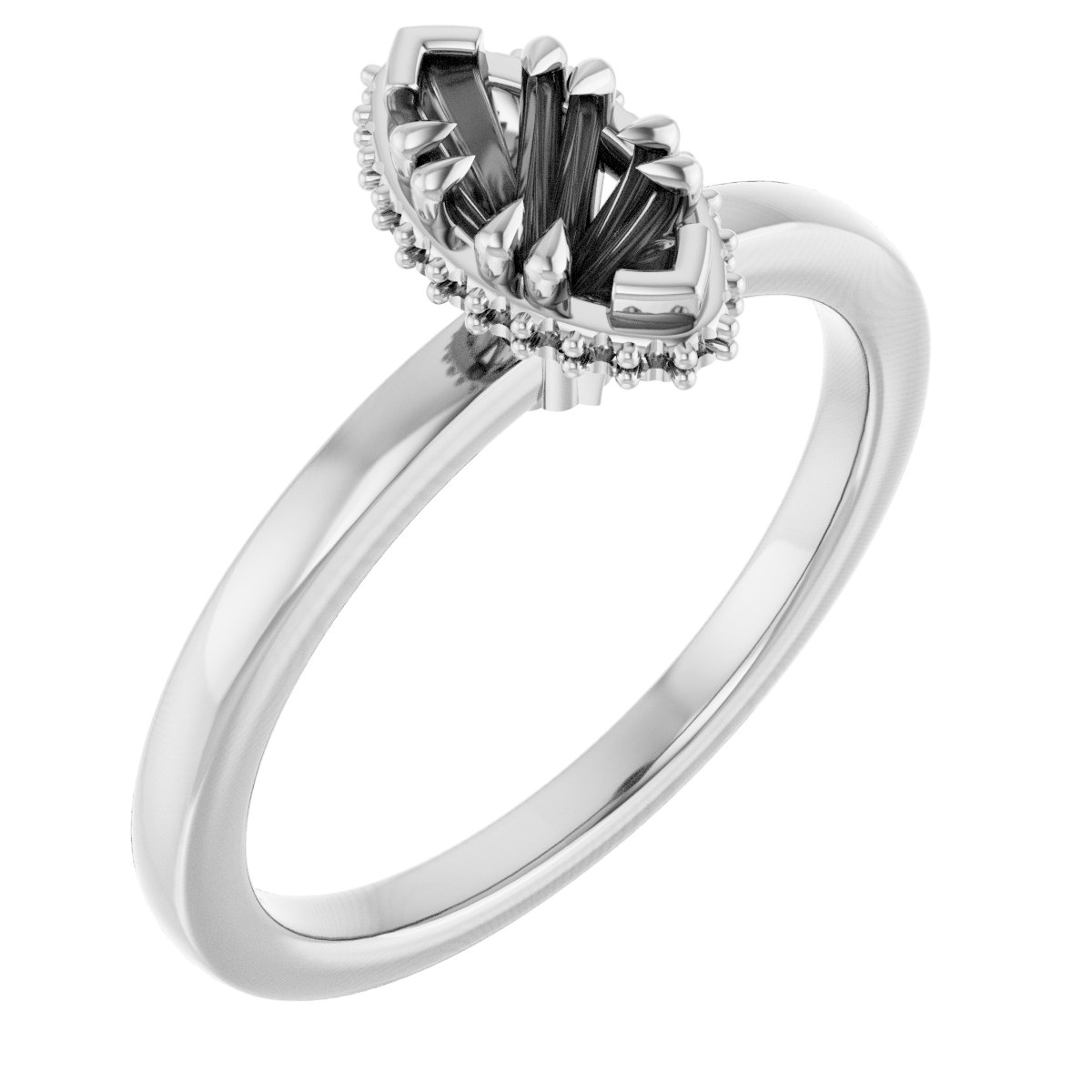 Double-Claw Hidden Halo-Style Engagement Ring