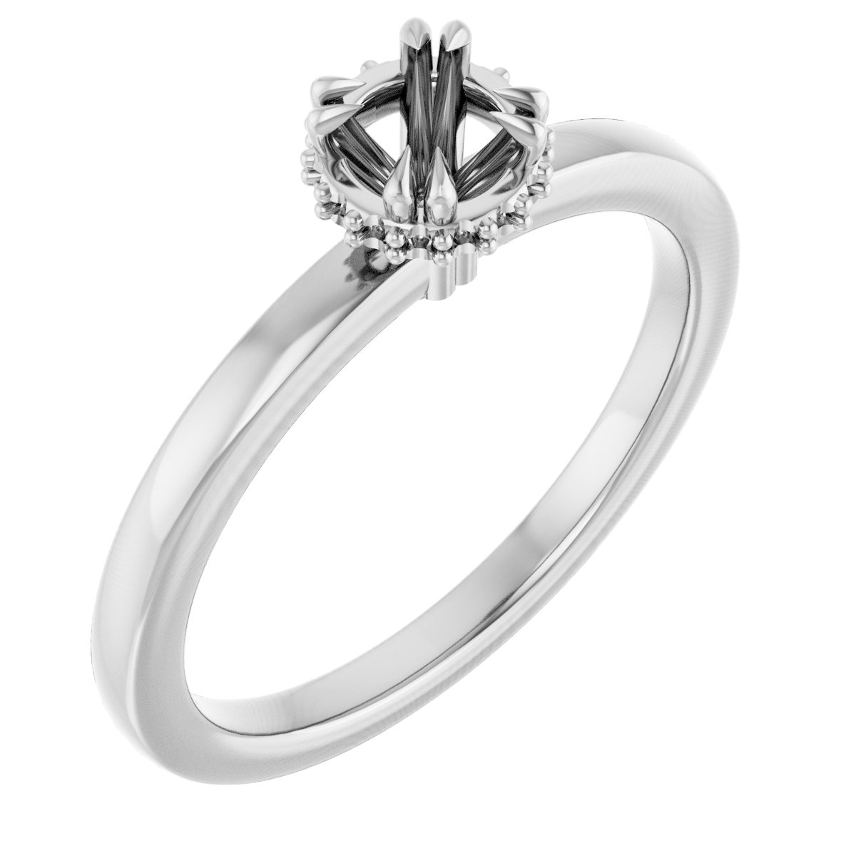 Double-Claw Hidden Halo-Style Engagement Ring