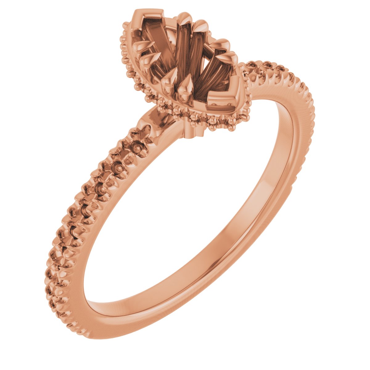 Double-Claw Hidden Halo-Style Engagement Ring