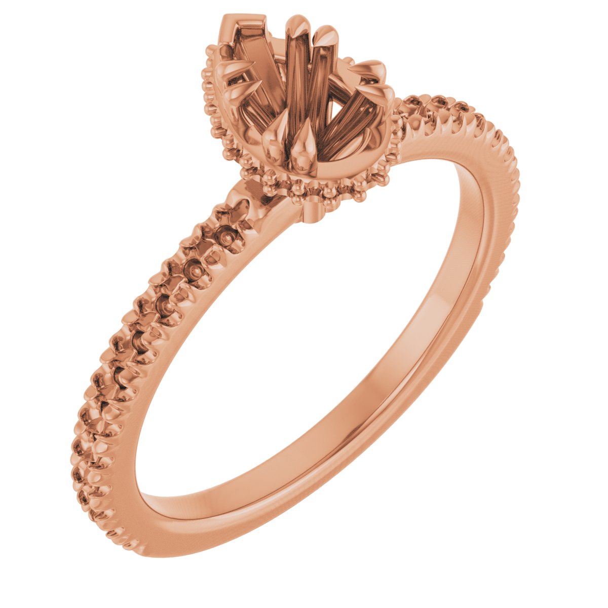 Double-Claw Hidden Halo-Style Engagement Ring