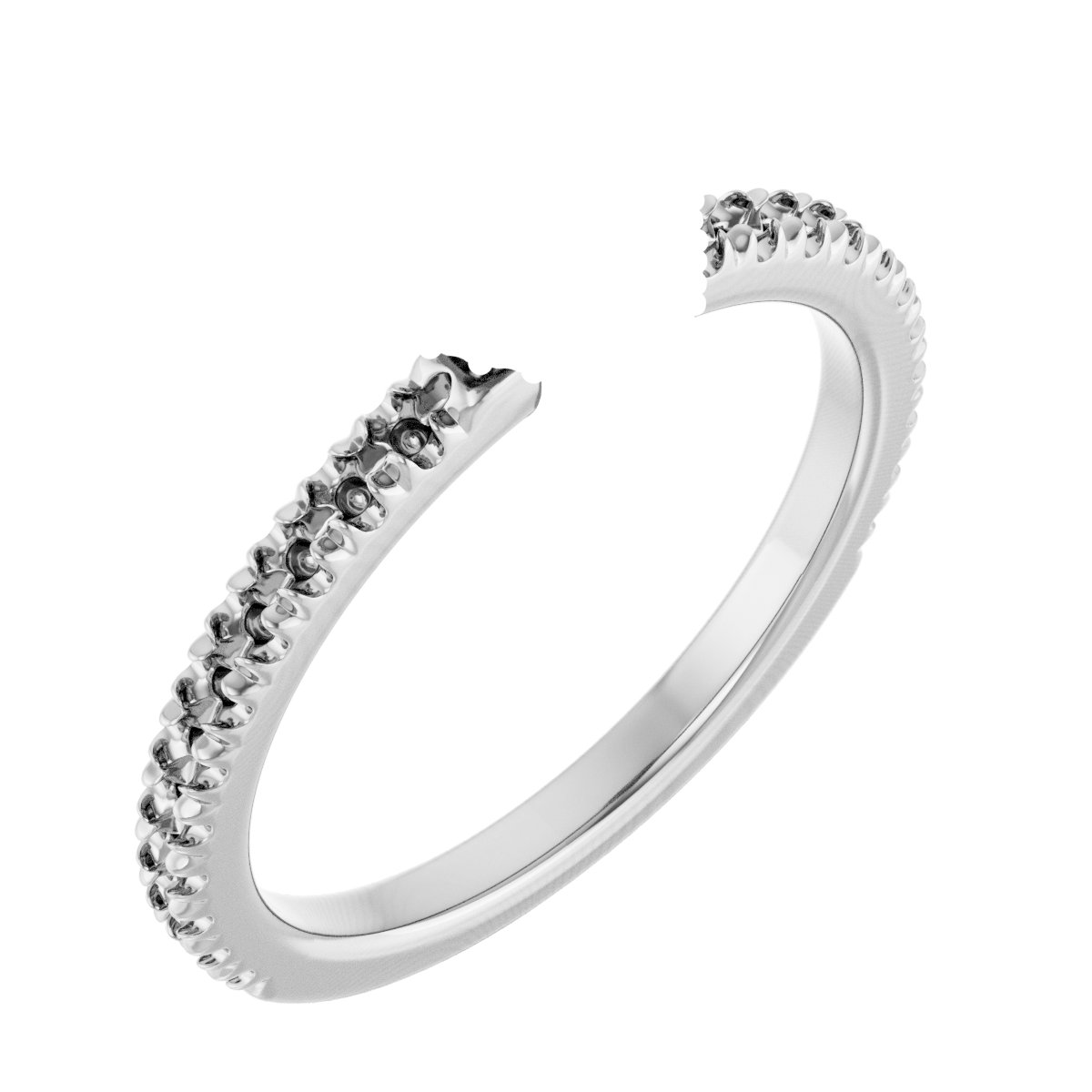 Double-Claw Hidden Halo-Style Engagement Ring