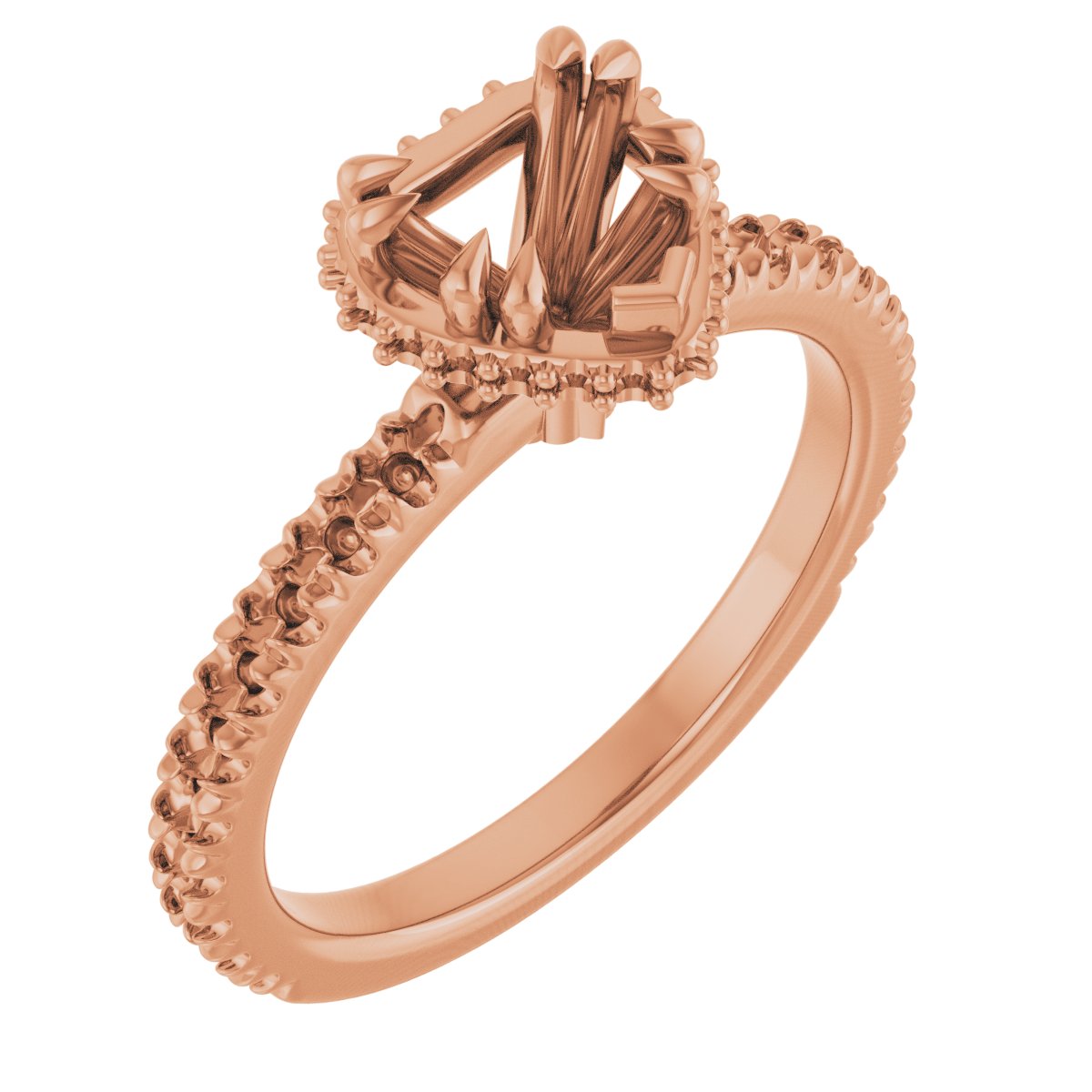 Double-Claw Hidden Halo-Style Engagement Ring