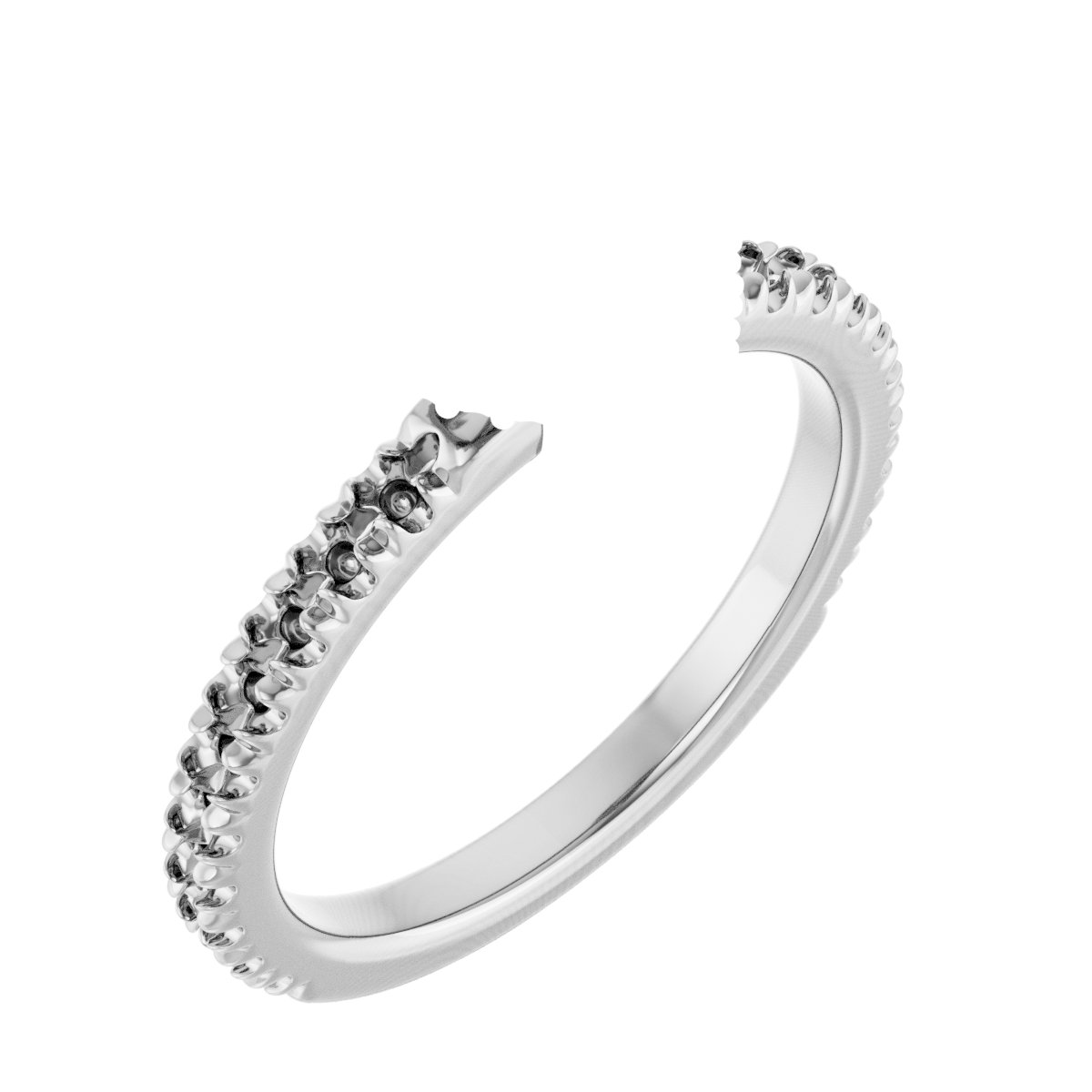 Double-Claw Hidden Halo-Style Engagement Ring