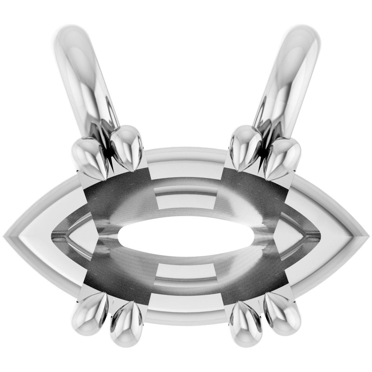 Double-Claw Solitaire Necklace Center