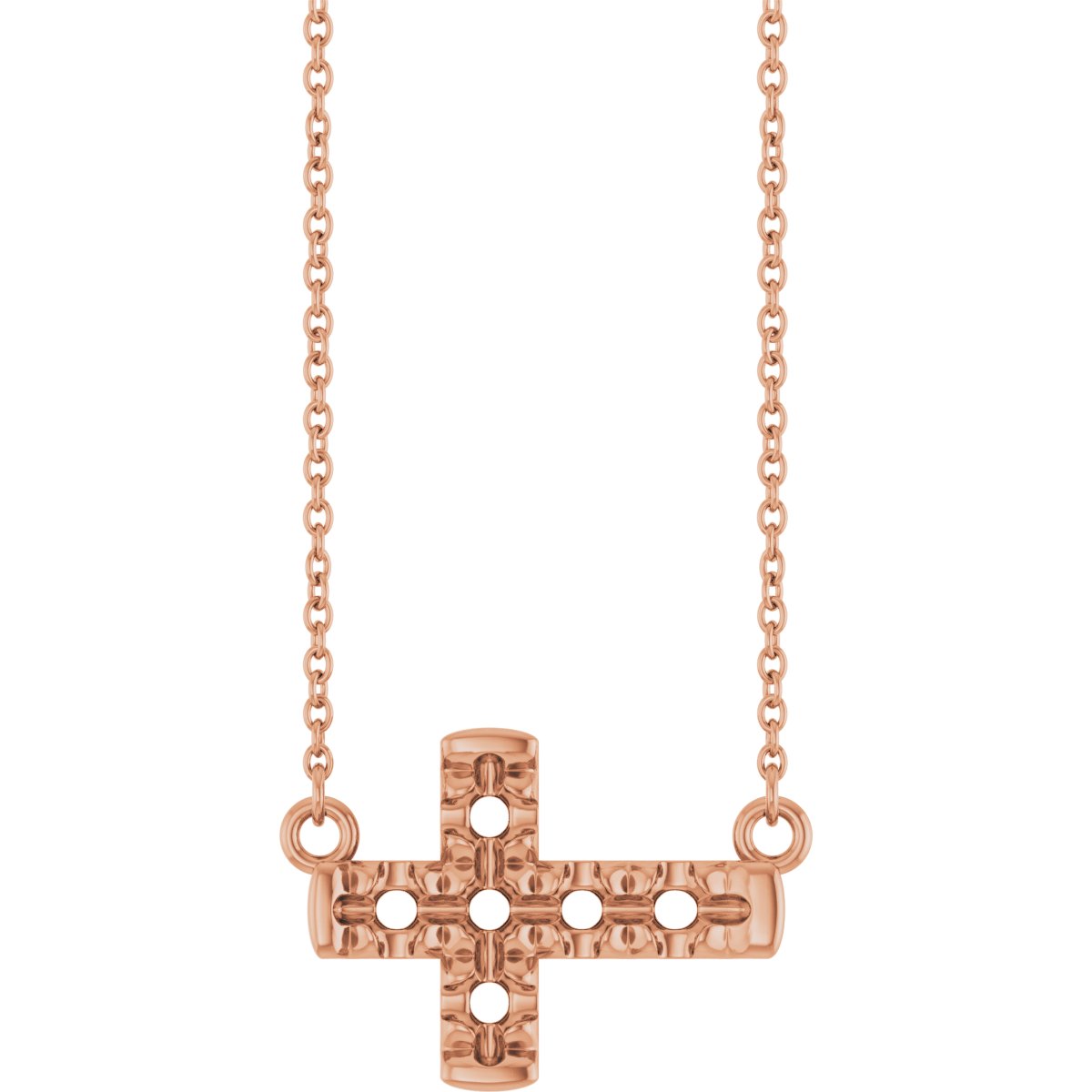Accented Sideways Cross Necklace