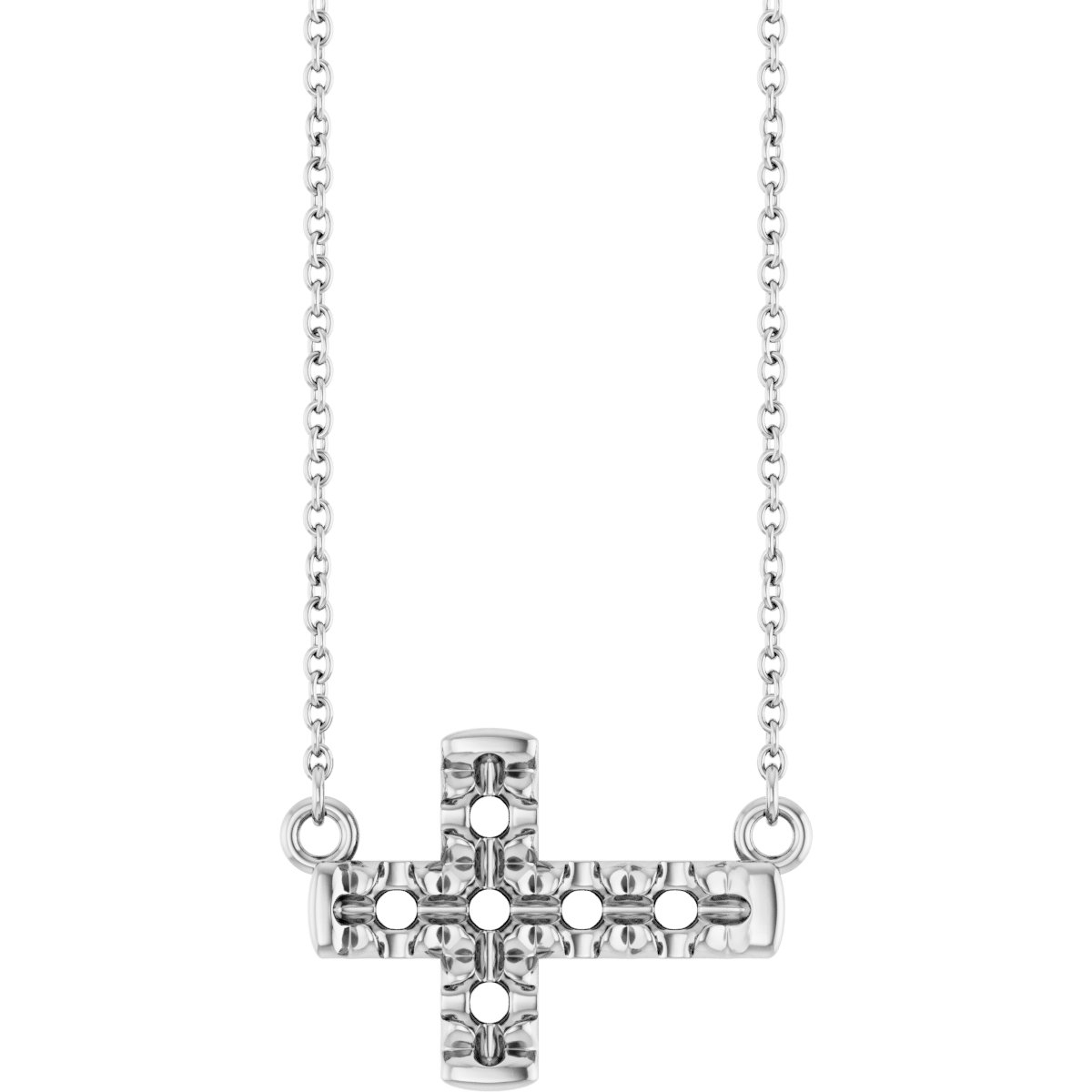 Accented Sideways Cross Necklace