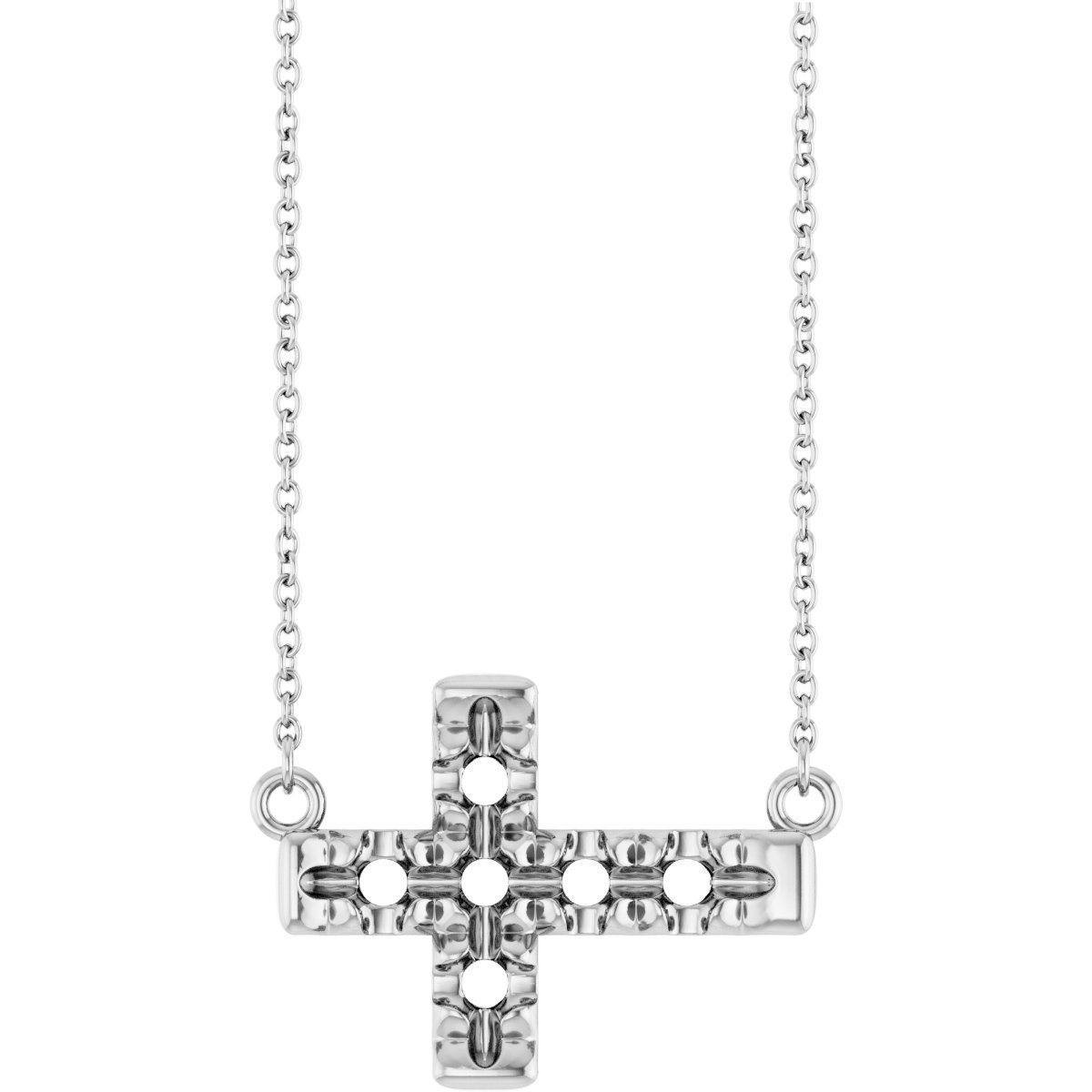 Accented Sideways Cross Necklace