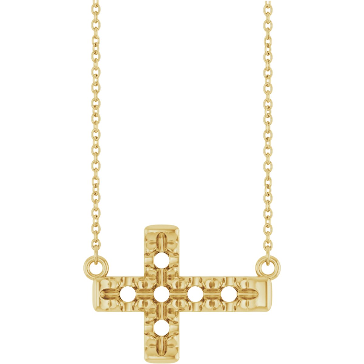 Accented Sideways Cross Necklace