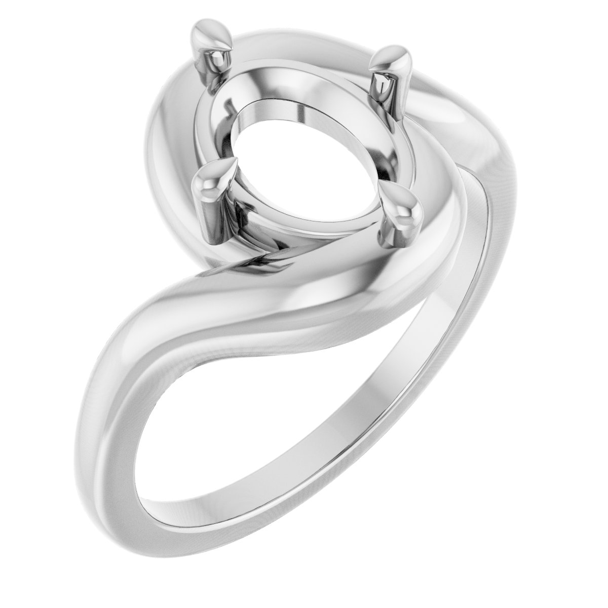 Claw-Prong Solitaire Bypass Engagement Ring