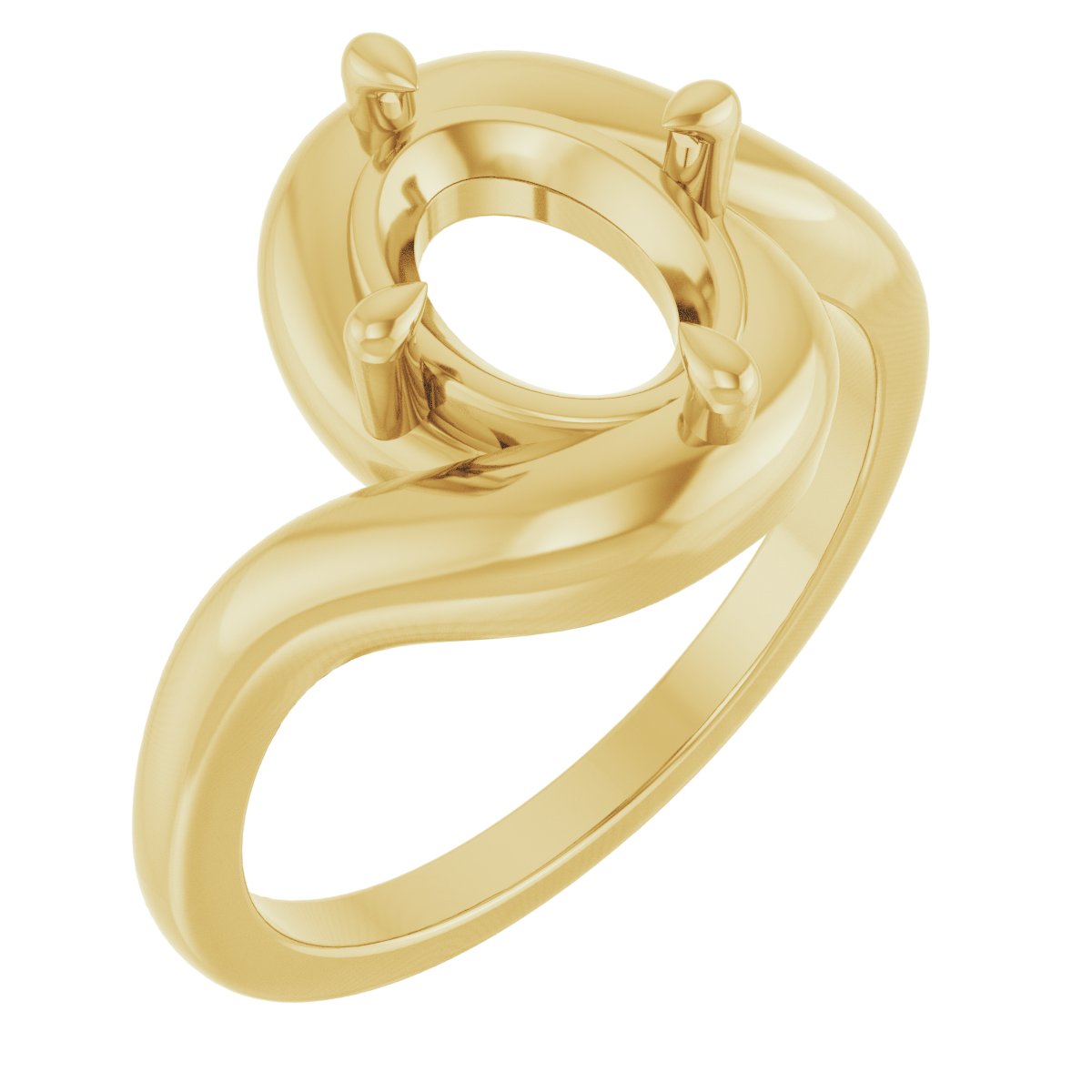 Claw-Prong Solitaire Bypass Engagement Ring