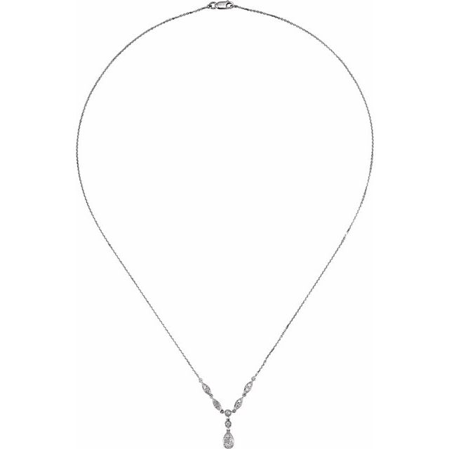 14K White 1/4 CTW Diamond Y 18 Necklace