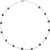 Sterling Silver Freshwater Black Cultured Pearl Station 18 inch Necklace Ref. 65099