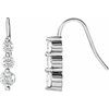 14K 3 Stone CZ Bishop Hook Earrings Ref 962557