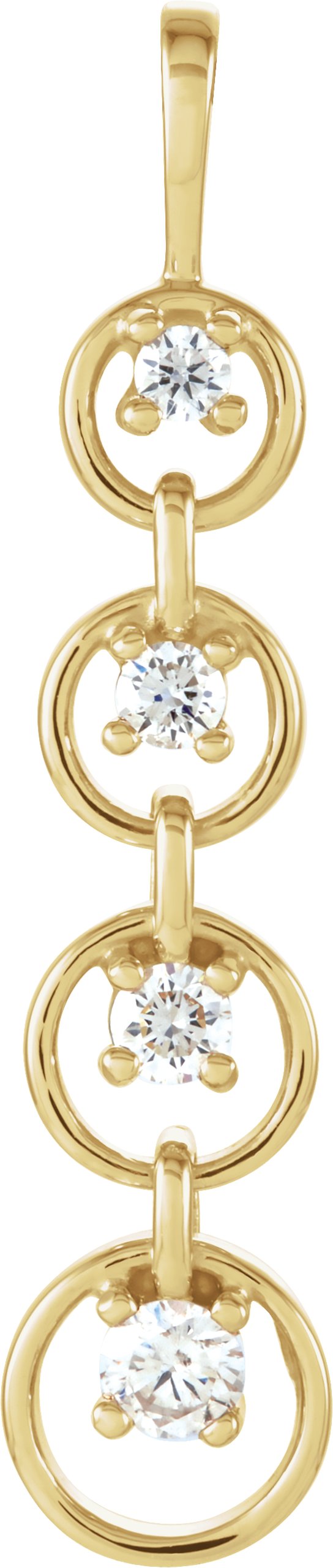 1/4 CTW Natural Diamond Journey Graduated Circle Pendant