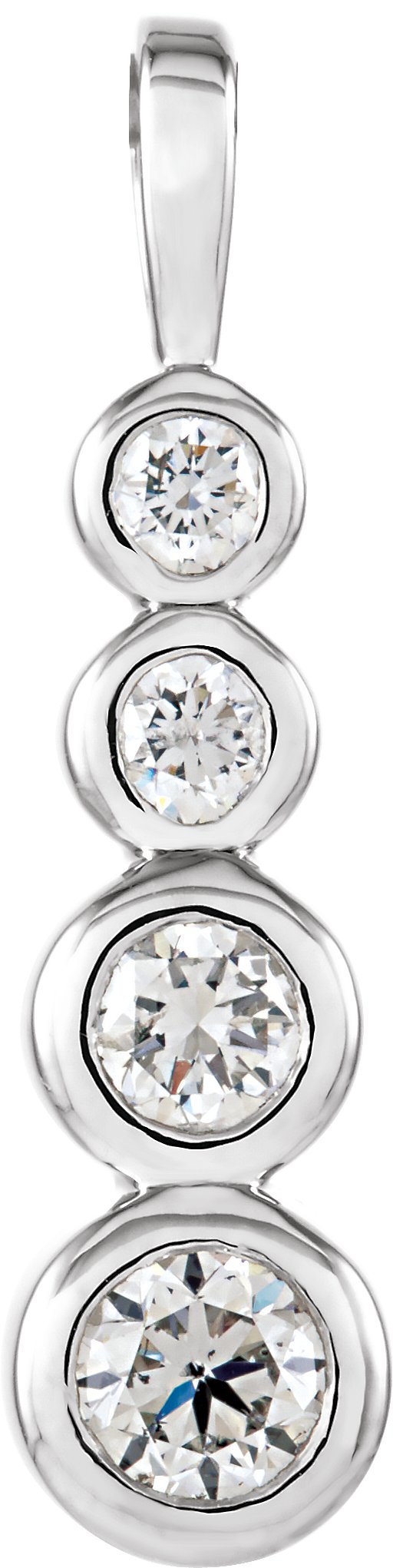 1/2 CTW Natural Diamond Journey Graduated Pendant