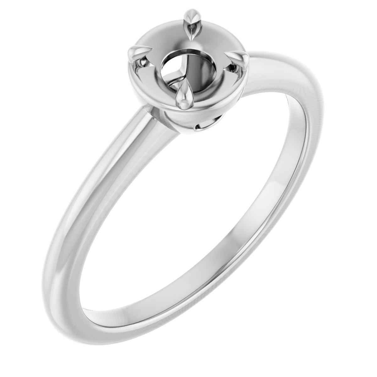 Claw-Prong Solitaire Bezel-Style Engagement Ring