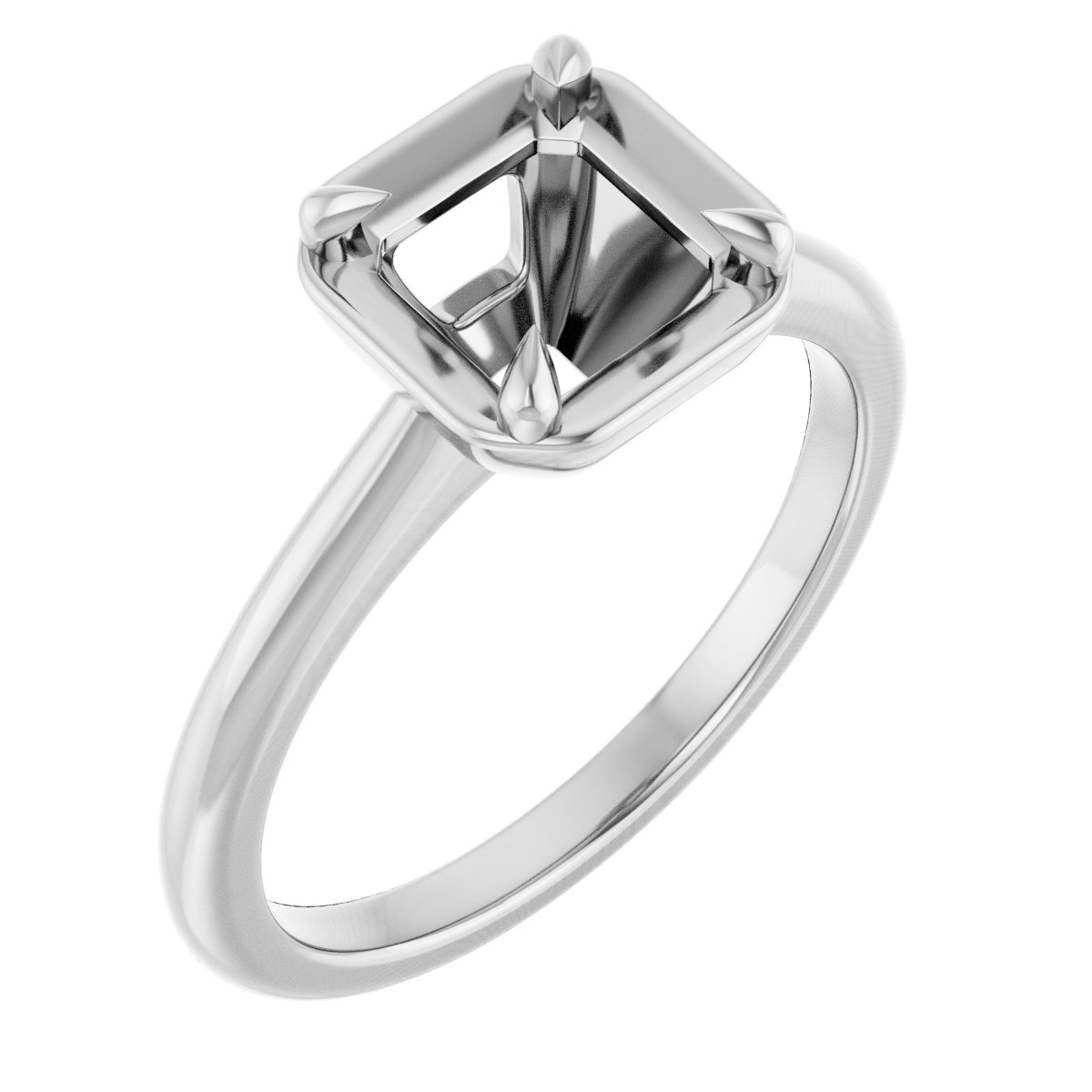 Claw-Prong Solitaire Bezel-Style Engagement Ring