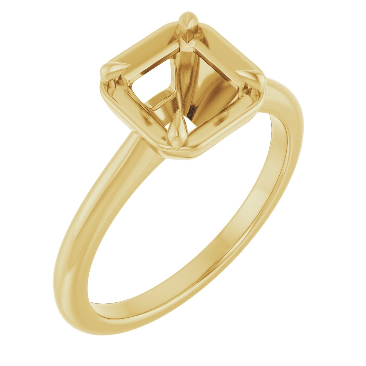 Claw-Prong Solitaire Bezel-Style Engagement Ring