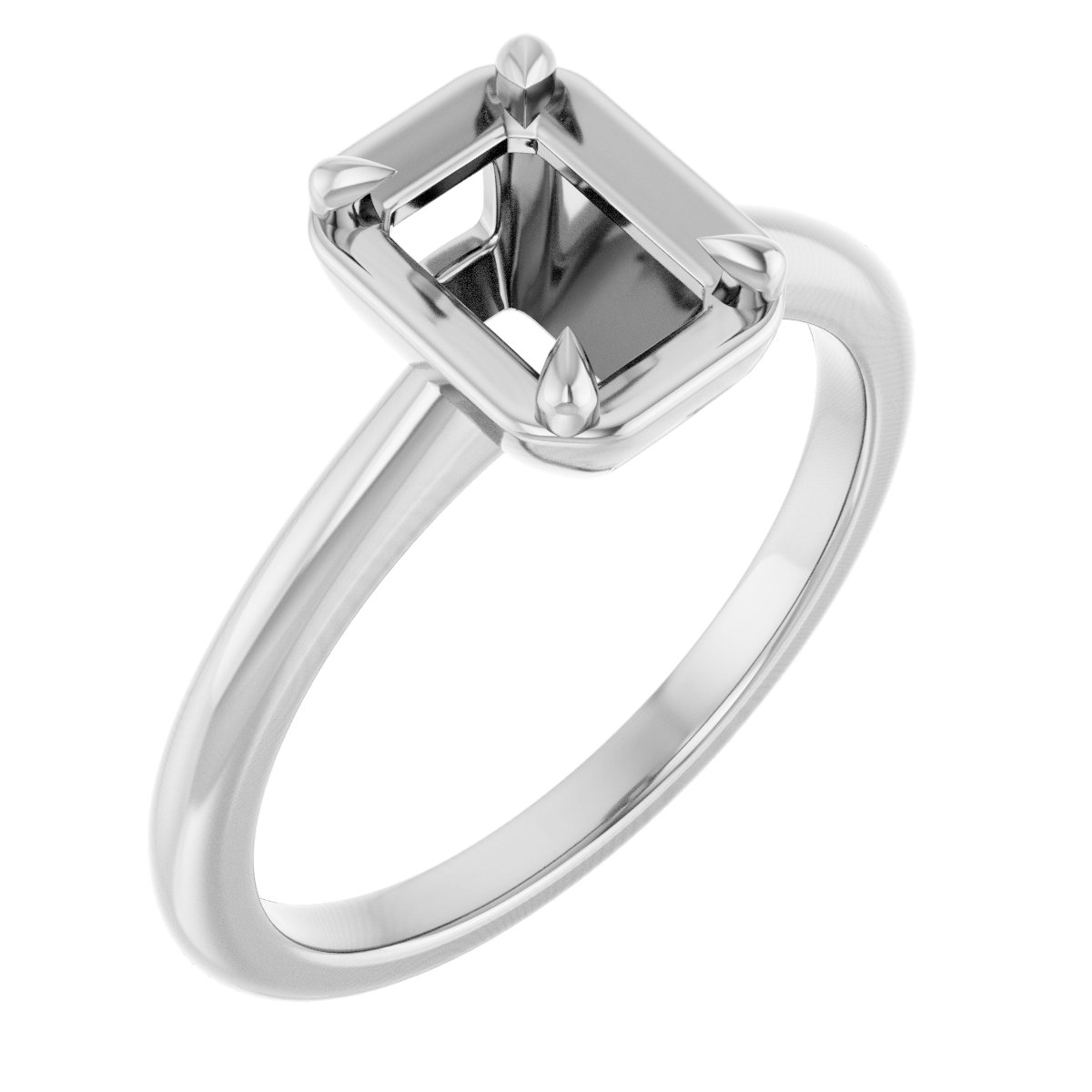 Claw-Prong Solitaire Bezel-Style Engagement Ring
