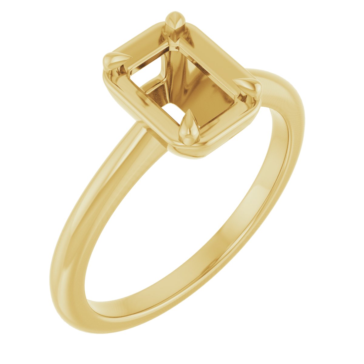 Claw-Prong Solitaire Bezel-Style Engagement Ring