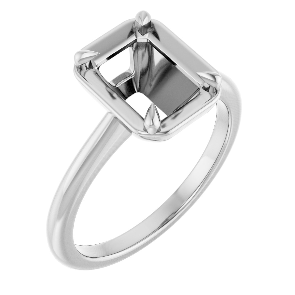 Claw-Prong Solitaire Bezel-Style Engagement Ring