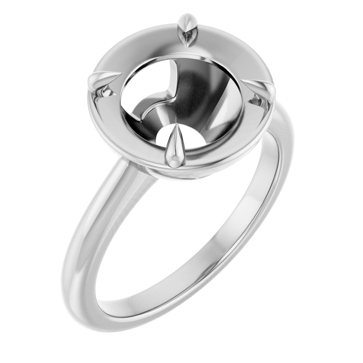 Claw-Prong Solitaire Bezel-Style Engagement Ring