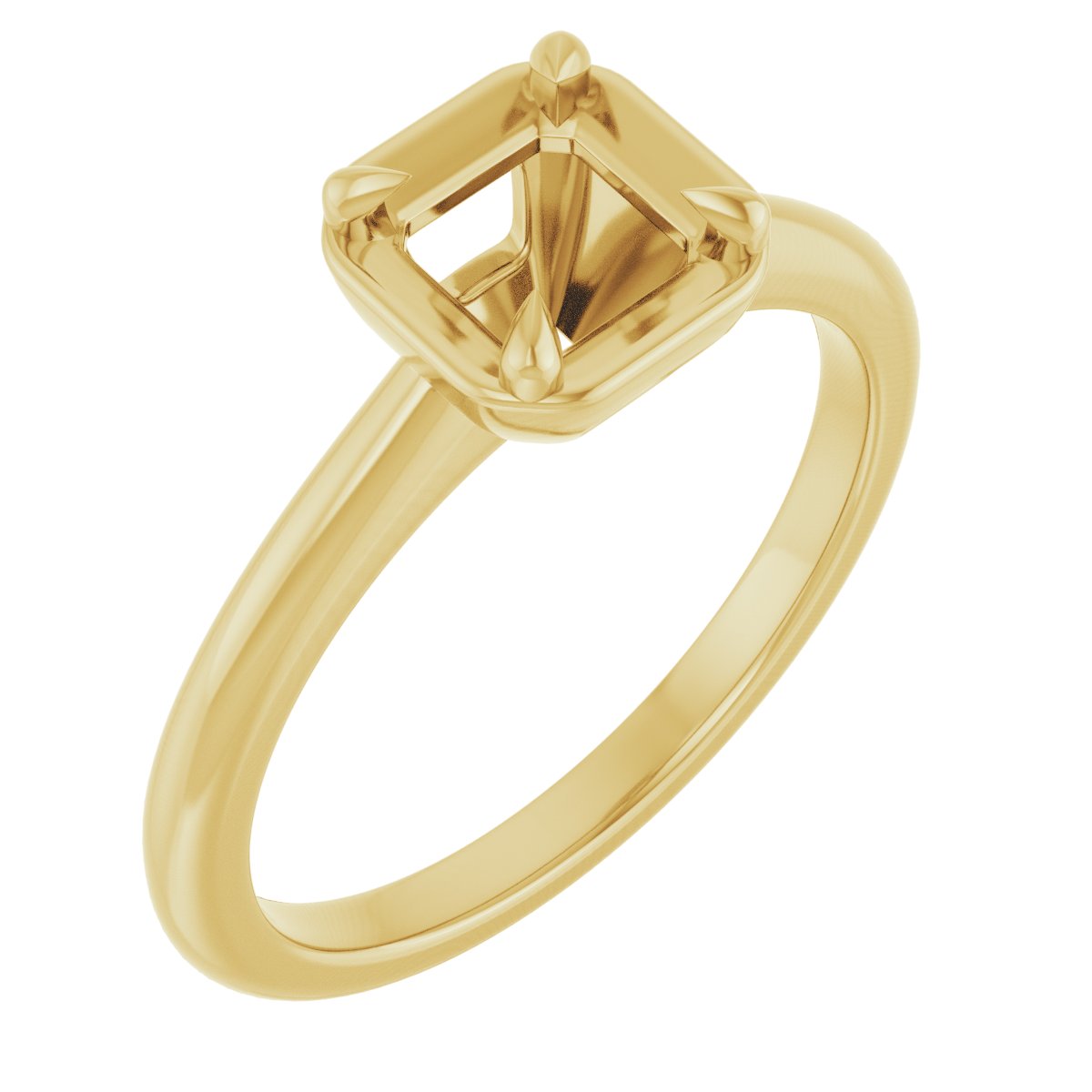 Claw-Prong Solitaire Bezel-Style Engagement Ring