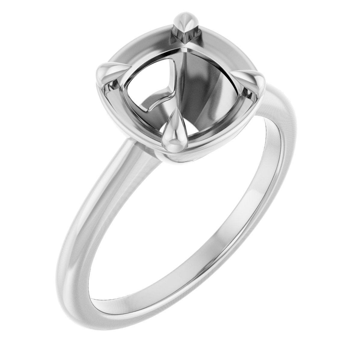 Claw-Prong Solitaire Bezel-Style Engagement Ring