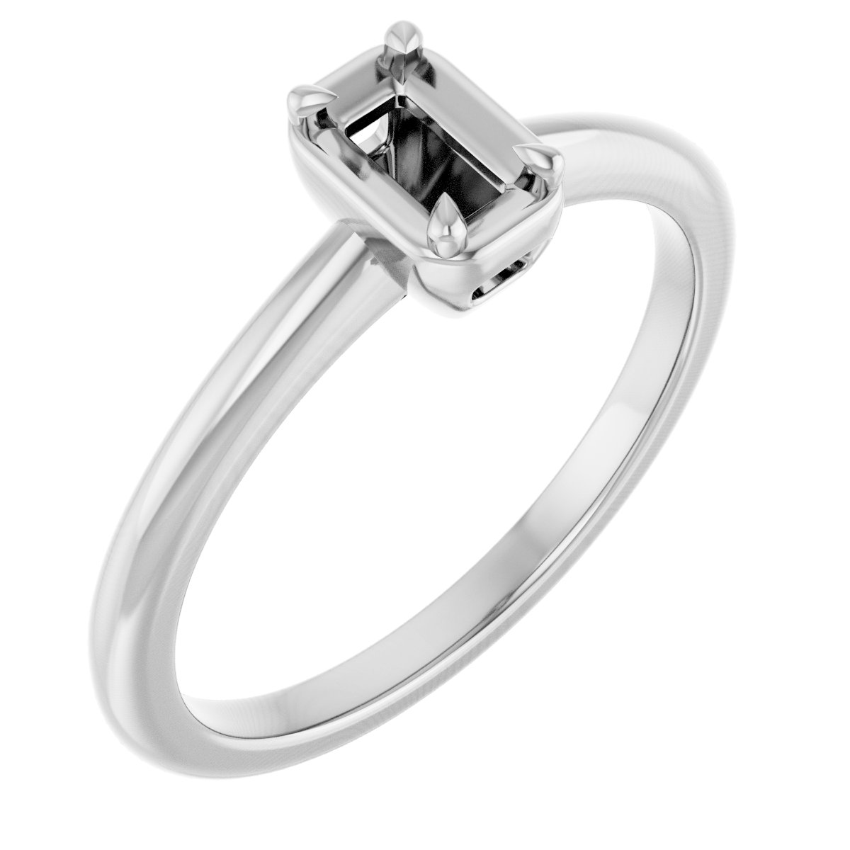 Claw-Prong Solitaire Bezel-Style Engagement Ring