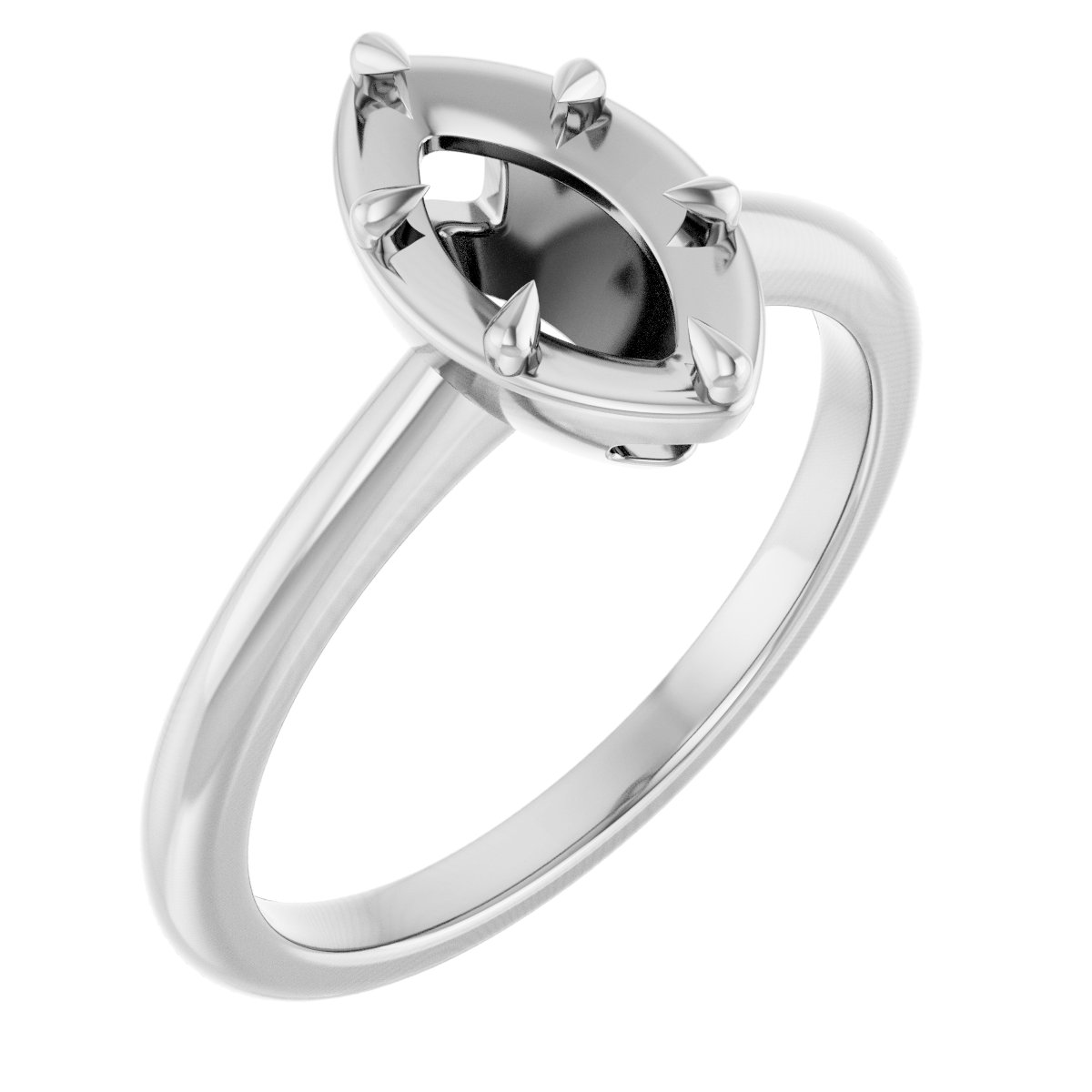 Claw-Prong Solitaire Bezel-Style Engagement Ring