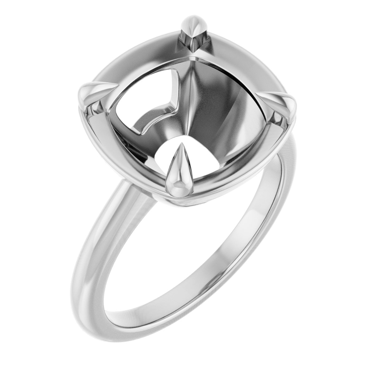 Claw-Prong Solitaire Bezel-Style Engagement Ring