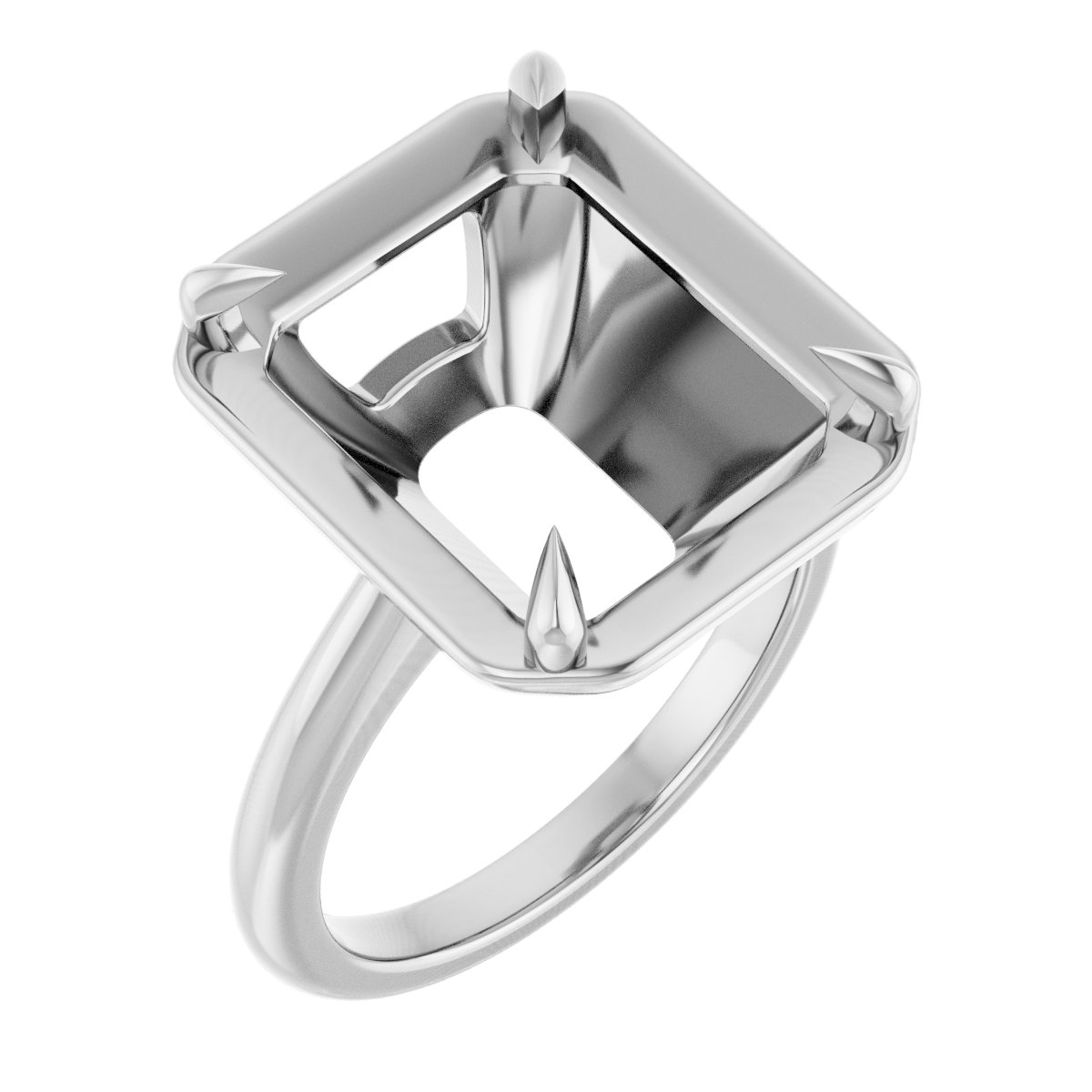Claw-Prong Solitaire Bezel-Style Engagement Ring