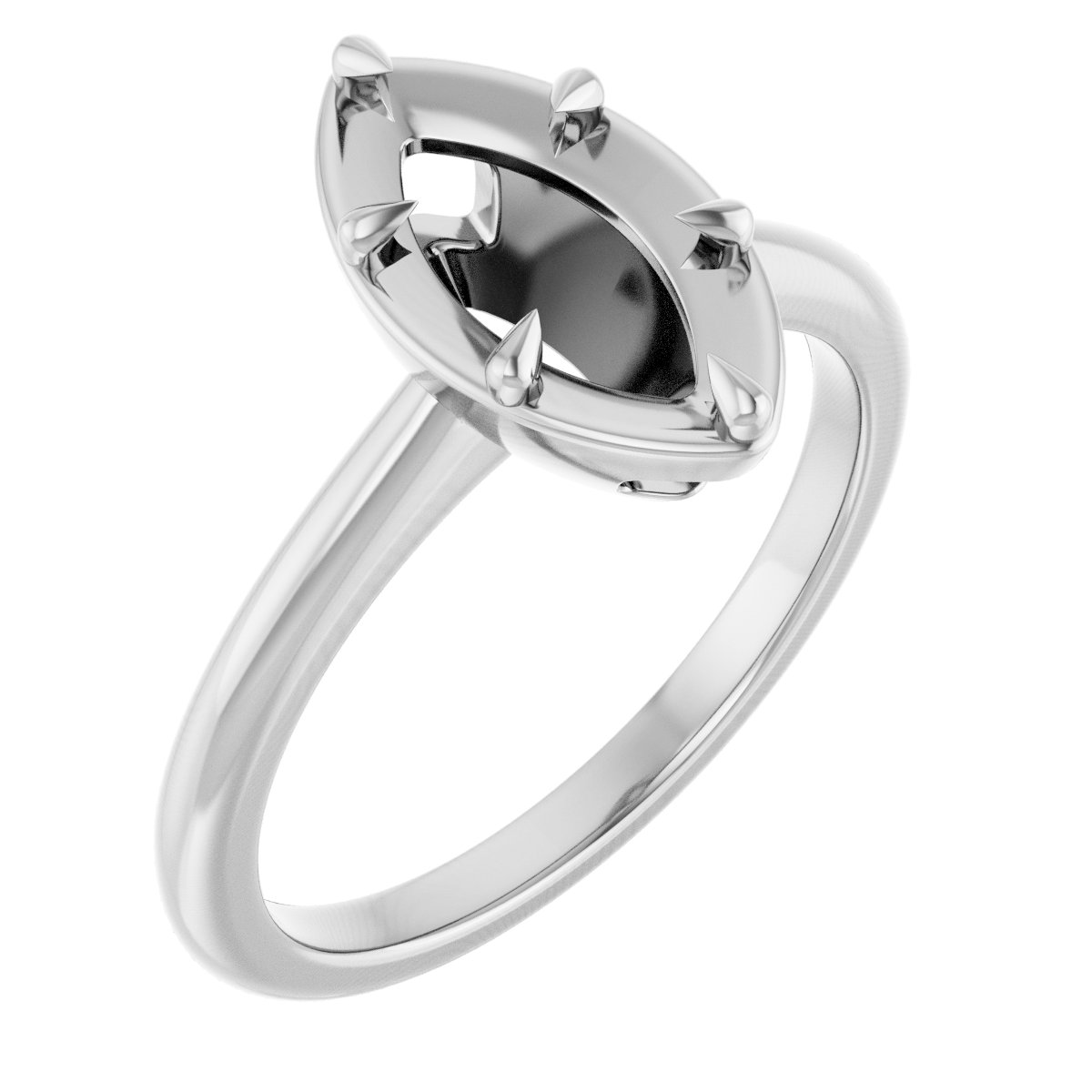 Claw-Prong Solitaire Bezel-Style Engagement Ring