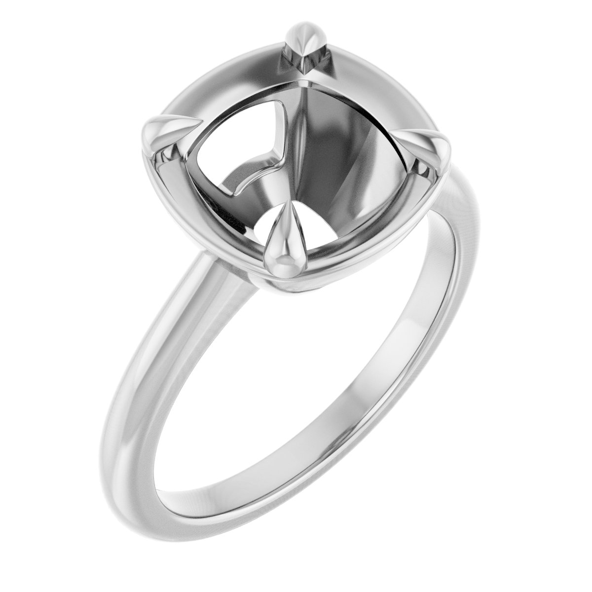 Claw-Prong Solitaire Bezel-Style Engagement Ring
