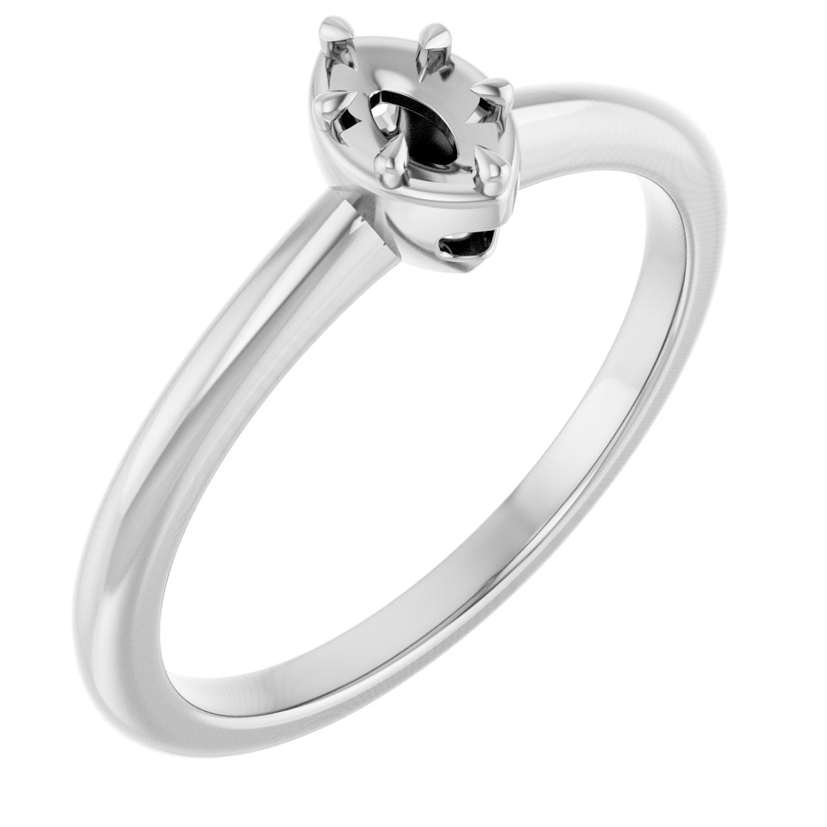 Claw-Prong Solitaire Bezel-Style Engagement Ring