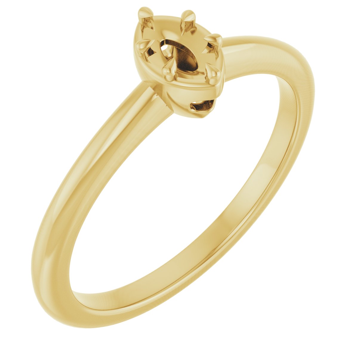 Claw-Prong Solitaire Bezel-Style Engagement Ring