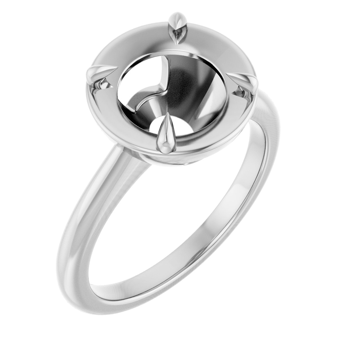 Claw-Prong Solitaire Bezel-Style Engagement Ring
