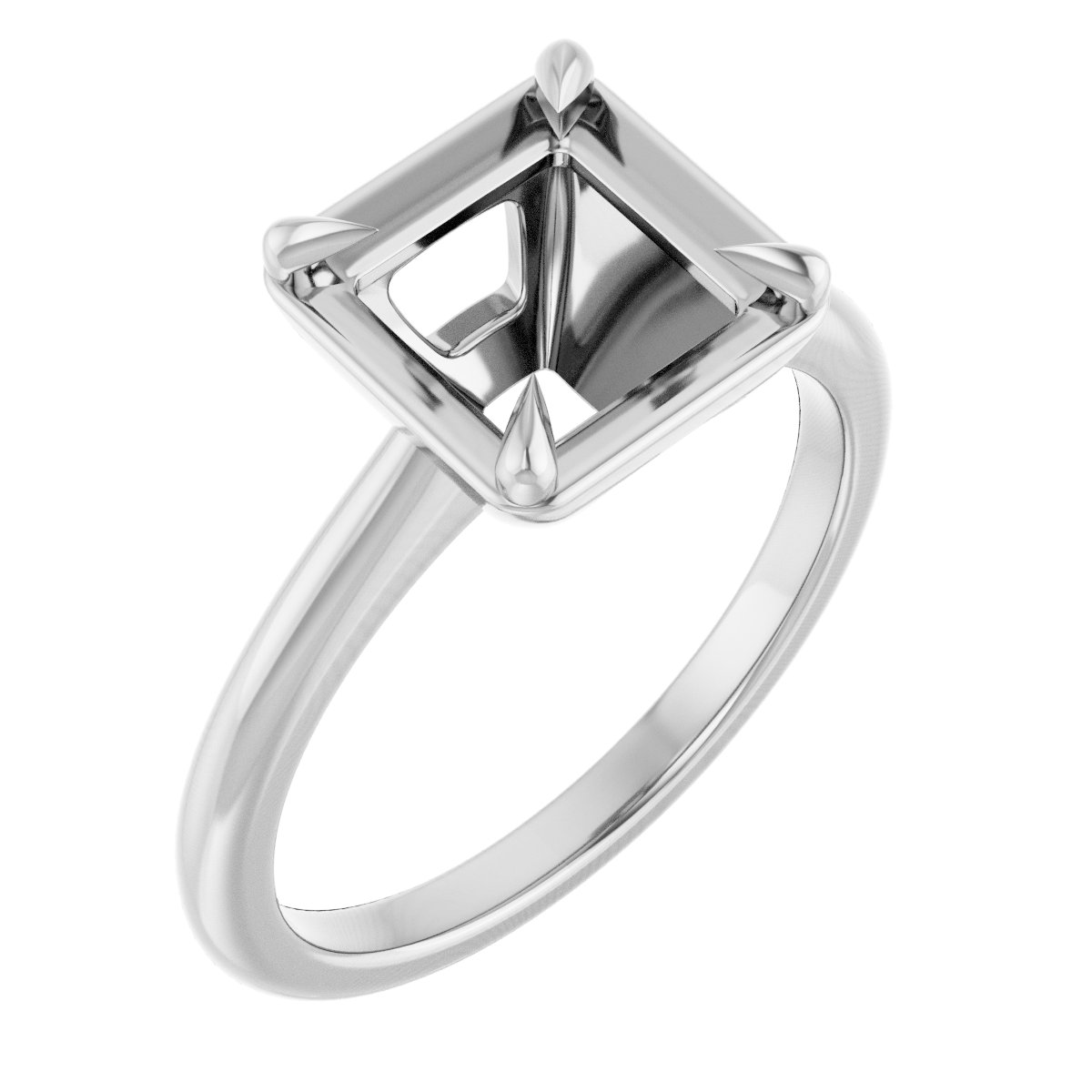 Claw-Prong Solitaire Bezel-Style Engagement Ring